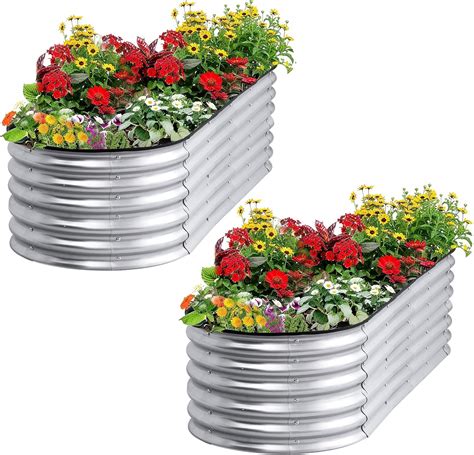 1ft x 2ft steel box|SogesHome Set of 2 Galvanized Raised Garden Bed Kit 6ft X 2ft .